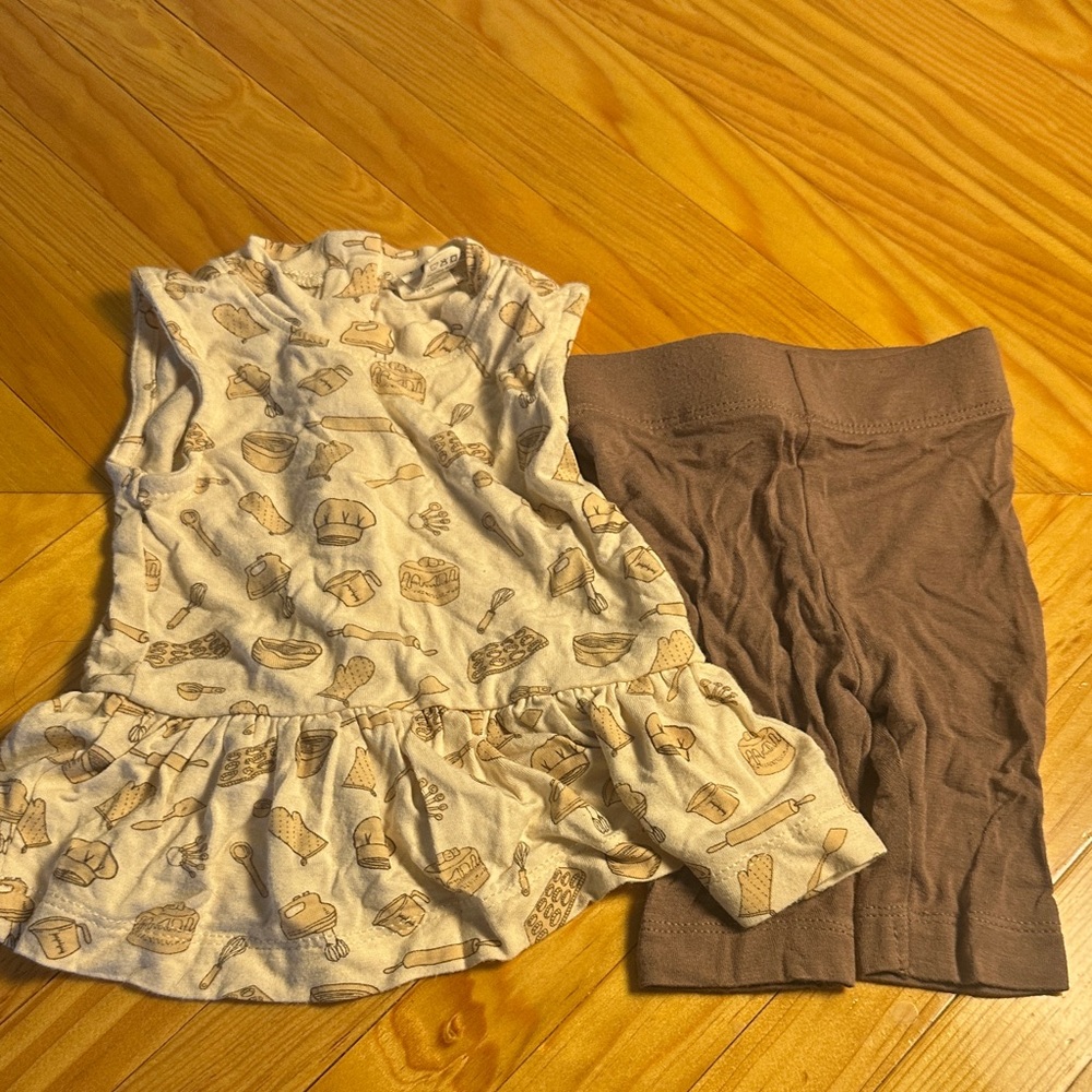Kate Quinn sleeveless drop waist top + cropped legging set | baking | bamboo